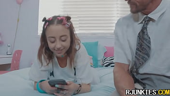 The stepdaughter with big natural tits