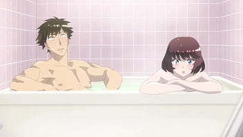 ''Moans Echo in the Steamy Outdoor Bath'' Unexpected Threesome(Hentai Sex)
