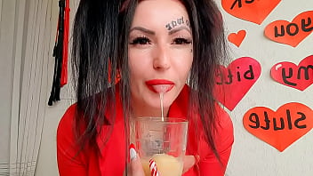 A of saliva, bananas and strawberries for you, my dirty