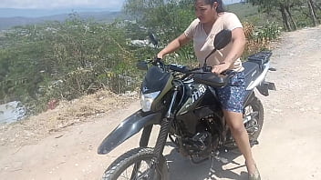 My neighbor fails to ride the motorcycle but she doesn't