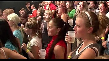 Hard core gang bang in night club