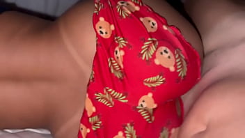 Cock-hungry wife goes to bed with short shorts to tease