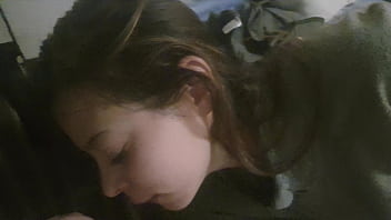 My step brother's girlfriend sucks me