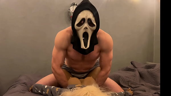 The villain in the mask fucks a sex doll on