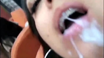 Very horny Lorena masturbates with her shaved pussy