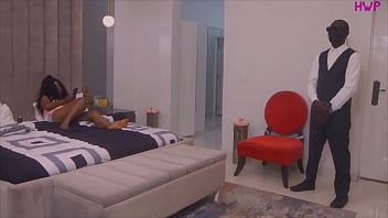 Big boobs Nigerian house wife couldn't resist her sexual urge