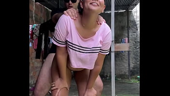 I catch the neighbor exercising showing her ass through the