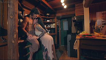 Tattooed Wifey Makes Cabbage Soup and Creampie for Huge Cock