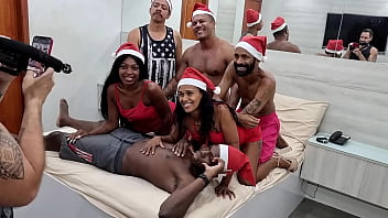 Behind the scenes of the Christmas orgy with India Juju