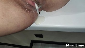 Risky creampie while family at the home
