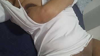 SEXY BRUNETTE TAKES OFF HER DRESS TO FEEL HER PUSSY