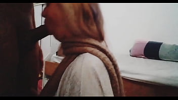 Sucking the plasterer's big, thick cock