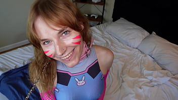 New Trans Starlet Zaira Gets Creampied in Dva Cosplay in