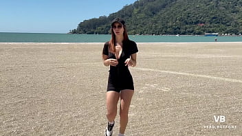 I went for a run on the beach and ran