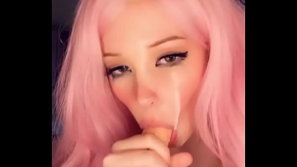 Belle delphine sucks a dildo