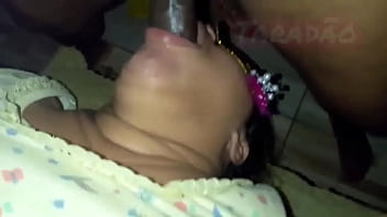 Slutty bitch drinking dick milk