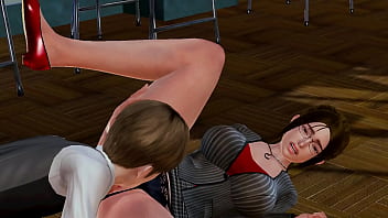 A student has rough sex with a teacher with big