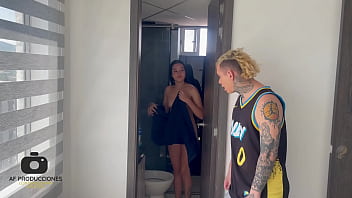 I spy on my cute neighbor while she's taking a