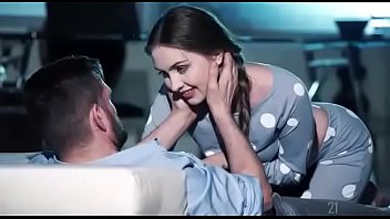 Watching a movie at the young lady's house