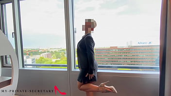 My private secretary risky hotel room window fuck in the
