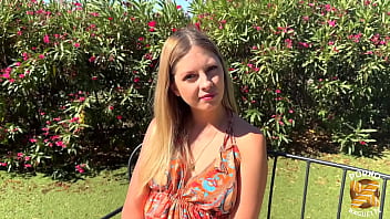 Rebecca, beautiful blonde, wants two cocks to fuck