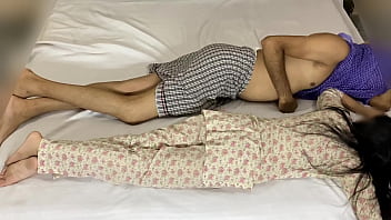 Mother-in-law and I slept on the bed together and fucked