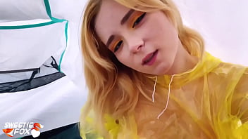 Teen Blowjob Dick Stranger and Hard Rough Sex Outdoor in