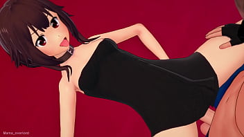 Megumin takes off her towel to fuck in the love