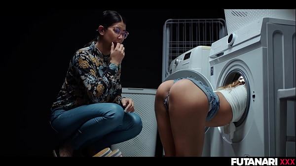 STUCK in the Washing Machine! Trans Shemale Grows Futa Cock