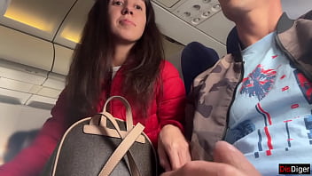 Risky Public Jerking Off On A Plane Full Of People