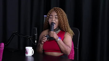 She gave a blowjob to a black toy dick, and