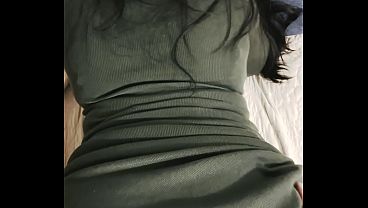 My wife, on all fours, at the end of the