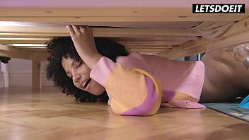 Curly Haired Slut Romy Indy Gets Stuck Under The Bed