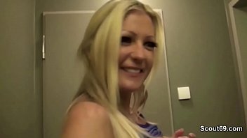 German Big Tit Teen Fuck with Two Stranger at Same