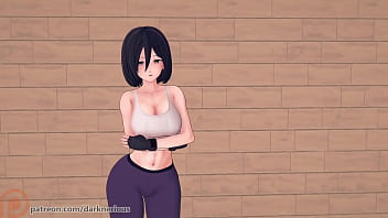 Mikasa x Eren training shingeki no kyojin from game Mate