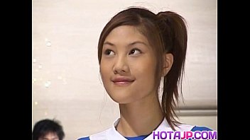 Naughty Asian teen Azusa Ayano gangbanged in hot bukkake sex