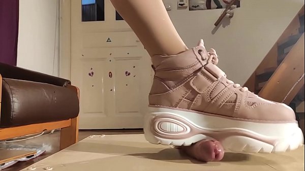 Sexy domina POV cock stomp & a. slave in boots