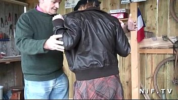 Young amateur french hard anal fucked and gangbanged with Papy