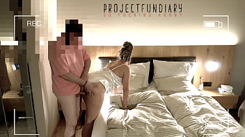 Curvy secretary sex after work in white satin dress filmed