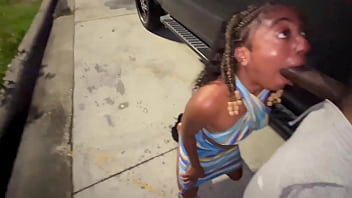 Trucker Married girl suck my dick in the parking lot