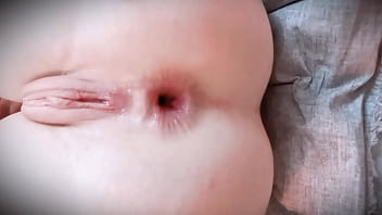 Cute dilated pink ass: interracial anal training. Young European student