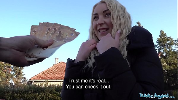 Public Agent Stunning blonde Amaris reveals body in sexy red