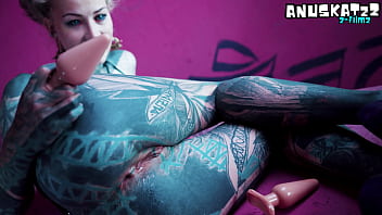 Solo ANAL fisting - Toys and Plugs for Tattoo Girl