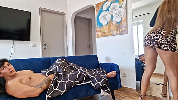 My stepmom catches me masturbating and rides my cock. Cum