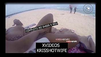 Kriss Hotwife Approaches 2 Strangers On Beach While Masturbating