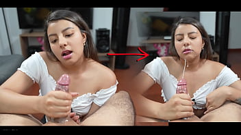 Amateur handjob - My stepsister helps me with my erection