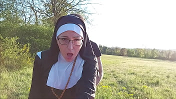 This nun gets her ass filled with cum before she