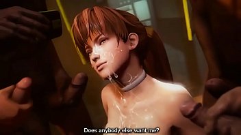 Anime sex - Young japanese redhead teen gangbanged by lots